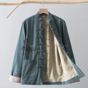 Warm Winter Casual Wear Kung fu Jacket Tang Suit Wing Chun Tai Chi Uniforms - Picture 1 of 17