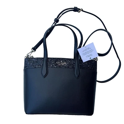 Kate Spade Bag Satchel Crossbody Black Flash Glitter MSRP $329 - Image 1 of 4