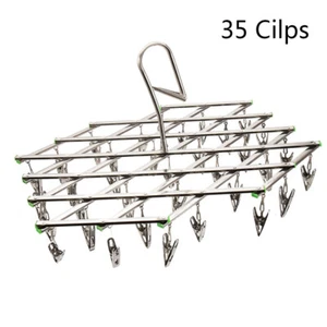 35 Pegs Stainless Metal Sock Underwear Clothes Outdoor Dryer Laundry Hanger - Picture 1 of 9