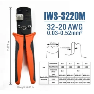 1*Micro Connector Pin Crimping Tool 0.03-0.52mm² 32-20AWG Ratcheting Crimper-New - Picture 1 of 2