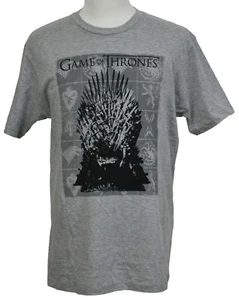 Game of Thones T-Shirt HBO The Iron Throne Graphic Tee Heather Gray Neu mit Etikett - Bild 1 von 2