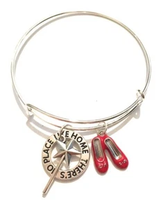 Il Mago Di Oz Bracciale Bangle Incisione No Place Like Home Metallo Nichel Free - Picture 1 of 1