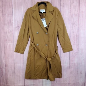 Elizabeth and James Womens Trench Coat Sz Small Long Belted NEW NWT - Picture 1 of 9