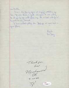 MUHAMMAD ALI SIGNIERT & BESCHRIFTET FAN AUTOGRAMM ANFORDERUNGSBRIEF MIT JSA LOA - Bild 1 von 3