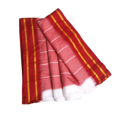 Vestido Rojo Sari Indio Vintage Usado Tela Reciclada Costura Bordado Sari 5YD Foto 1 de 4