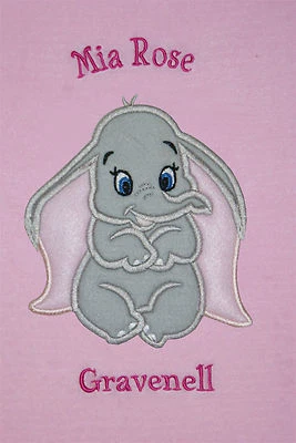 OH SEW SIMPLE Dumbo Baby Disney Luxus personalisierte Applikation superweiche Fleecedecke