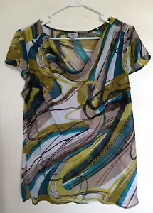 WORTHINGTON BLUSA TOP MUJER ESTAMPADO MÚLTIPLE TRANSPARENTE TALLA XL - Imagen 1 de 3