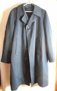 Vintage Men's Blue 42R Zip in Liner / Lined Mens Trench Coat Overcoat JCPenney - Picture 1 of 6