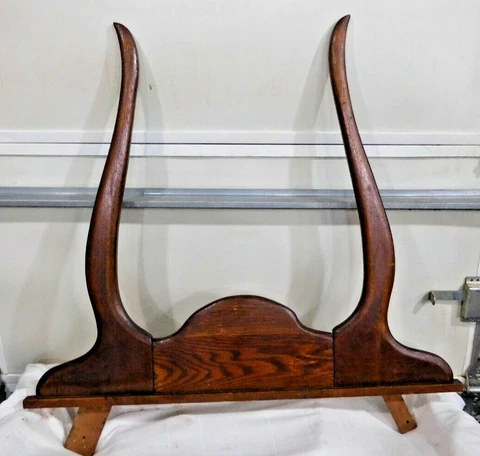 Antique ~ Salvage ~ Pair Oak Mirror Arms Original Finish 36" wide       #1868 Cover