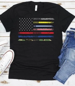 FIRST RESPONDER T-SHIRT FLAG COLORS AMERICAN HEROES GILDAN TEE SMALL UNISEX - Picture 1 of 3