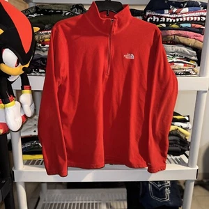 The North Face Microfleece Red Pullover Sweater Sz XL(18) Euc - Picture 1 of 5