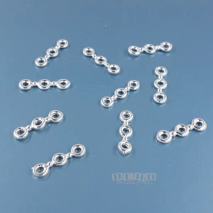 10 Stck. Massives Sterlingsilber Multi 3 Strang Zwischenstab ca. 3mm x 12mm #44313 - Bild 1 von 2