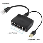 RJ45 Ethernet Splitter 1 To 4 100mbps High Speed Network Extension Connector