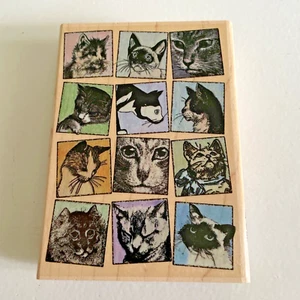 Hampton Art Stamps - Cat Rubber Stamp - Kitty Tiles 4578 - Bild 1 von 3
