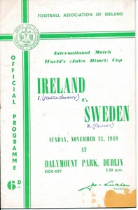 Republic of Ireland v Sweden (World Cup Qualifier) 1949 - slightly marked - Picture 1 of 1