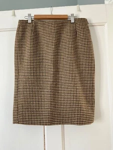 Balenciaga Paris 100% Wool Houndstooth Check Pencil Skirt Size 40 Made In Italy - Picture 1 of 9