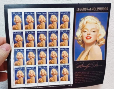 USA Stamps pane of 20 1995 Marilyn Monroe stamps, new mint sheet, scott #2967 - Image 1 of 4