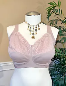 Glamorise 1104 Full-Figure Comfort Lift Rose Lace Wirefree Support Bra Us Sz 42I - Picture 1 of 21