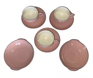 Vintage Serenity Pink Ceramic 50's Dinnerware Set of 8 - Picture 1 of 22