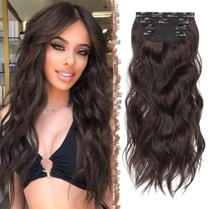 Clip in Extensions, Haarverlängerungen, Haarteile, Wavy, Synthetik, 50 cm - Bild 1 von 10