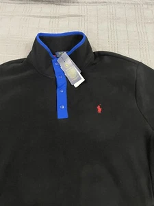Polo Ralph Lauren uomo felpa in pile nera blu taglia XL nuova con etichetta 125€ - Foto 1 di 6