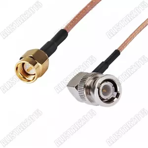 BNC Male Plug Right Angle to SMA Plug Male RG316 For Wireless Pigtail Cable 15cm - Picture 1 of 3