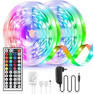USA-32ft LED Strip Lights Remote Control Bedroom for Indoor Outdoor Use - Picture 1 of 10