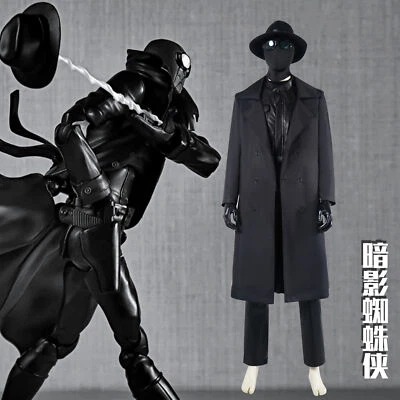 Spiderman Noir Peter Parker Cosplay Capucha Chaqueta Pantalones Disfraces Trajes de Superhéroe Foto 1 de 4