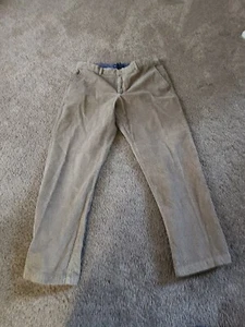 Izod Corduroy Pants Mens 34x30 Straight Fit Flat Front Beige Tan - Picture 1 of 7