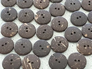 New Bulk Lot of 300x Flat 2Hole 20mm Round Coconut Wood Vintage sewing buttons - Picture 1 of 2