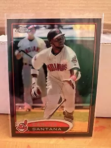 2012 Topps Chrome Carlos Santana Black Refractor /100 Indians - Bild 1 von 2