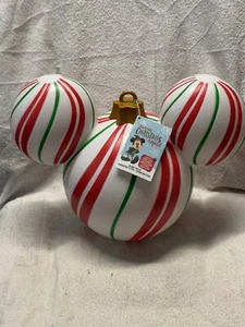 2024 Disney Parks Weihnachten Mickey Pfefferminz Urlaub beleuchtet Ohr Dekor Medium - Bild 1 von 4