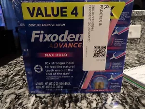 Fixodent Advanced Max Hold Zahnersatzkleber (2,2 Unzen, 4er-Pack) - Bild 1 von 3