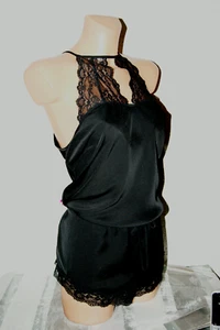 Zarter, chicer BODY * Teddy  SCHWARZ Spitze Nackenschluß blusig Gr. M - Bild 1 von 6