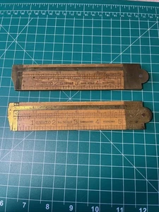 2- Vintage Stanley No.36 1/2 R Brass & Boxwood 12” Folding Rule - Picture 1 of 8