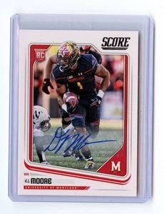 Dj Moore 2018 Score Red Zone RC Auto SP Univ. of Maryland Rookie Panthers Bears - Picture 1 of 2