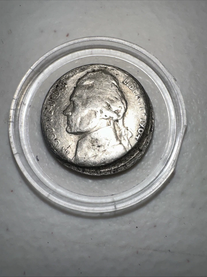 1964-D 5c Jefferson Nickel Struck misprint off struck, Rare off center. - Image 1 of 4