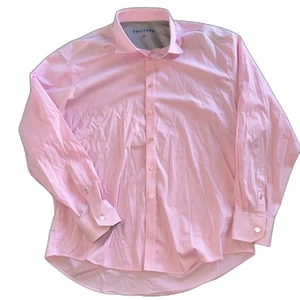 Camisa de vestir Twillory para hombre manga larga botón delantero a cuadros rosa talla grande - Imagen 1 de 6
