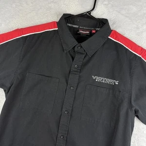 Camisa Victory Motorcycles Para Hombre Mediana Negra Roja Abotonada Manga Corta Motociclista - Imagen 1 de 8