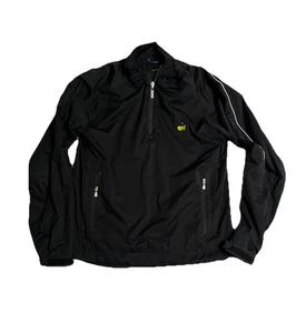 Masters Tech Pullover Jacket Men Medium Black Golf Augusta 1/4 Zip Windbreaker - Picture 1 of 16