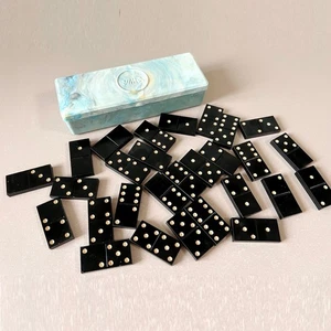 Vintage Lithuanian Dominoes 1970s Soviet Carbolite Bakelite Домино Retro Game - Picture 1 of 8