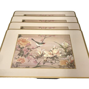 Vintage Pimpernel Cork Backed Asian Spring Made In England Placemats  Set Of 4 - Picture 1 of 8