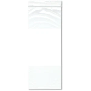 Plymor 4" x 10", 2 Mil White-Block Zipper Reclosable Plastic Bags - Picture 1 of 3