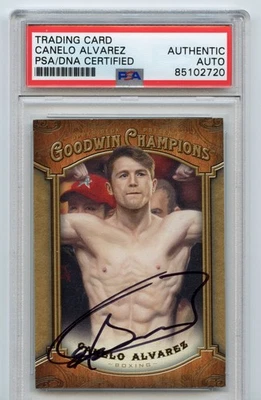 Canelo Alvarez Signed Autograph 2014 UD Goodwin Rookie Card RC Mexico PSA DNA - Image 1 of 2