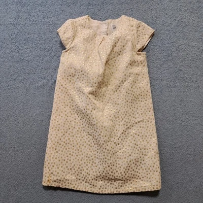 Vestido recto Gap niños niñas dorado metálico manga corta talla 5 años cuello redondo Foto 1 de 4