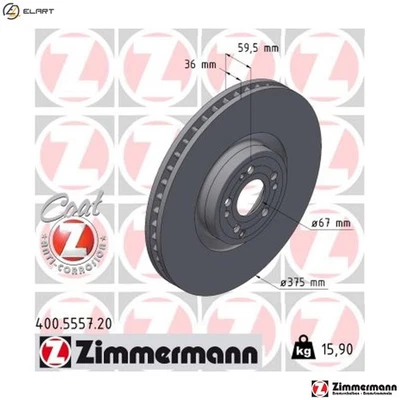 2x BRAKE DISC 400.5557.20 FOR MERCEDES-BENZ M 274.920 2.0L OM 654.820 2.0L 4cyl - Image 1 of 4