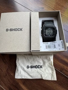 Casio G-Shock G5600BG-1 Recycled Resin Edition Solar Multi-Color Black Watch - Picture 1 of 5