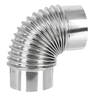  Double-layer Stainless Steel Chimney Pipe Wood Stove Flue Corner - Bild 1 von 12