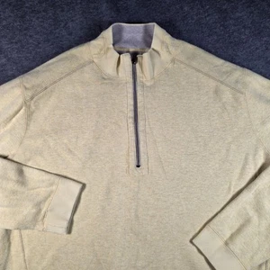 Tommy Bahama Flipster Half Zip Reversible Sweatshirt Mens 2XL Yellow & Gray NEW - Picture 1 of 7