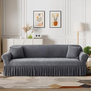 Stretch Velvet Sofa Slipcover, Cushion Couch Cover with Skirt, Pet Friendly D... - Bild 1 von 6